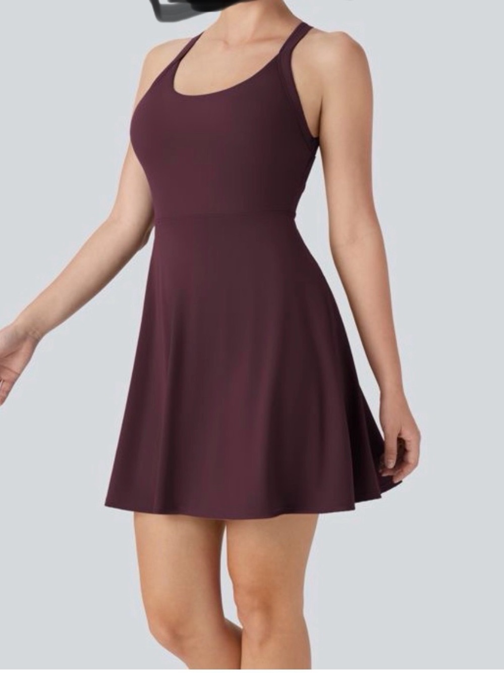 Halara  with built in shorts  but easy to run to restroom Women’s Scoop Neck